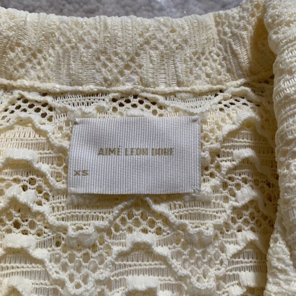 Aime Leon Dore Rico Shirt AfterGlow lace size XS crochet Woven Button - Picture 6 of 6